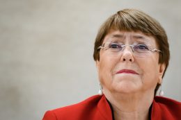 United Nations High Commissioner for Human Rights Michelle Bachelet attends the opening of the UN Human Rights Council's main annual session on February 24, 2020 in Geneva. (Photo by Fabrice COFFRINI / AFP)